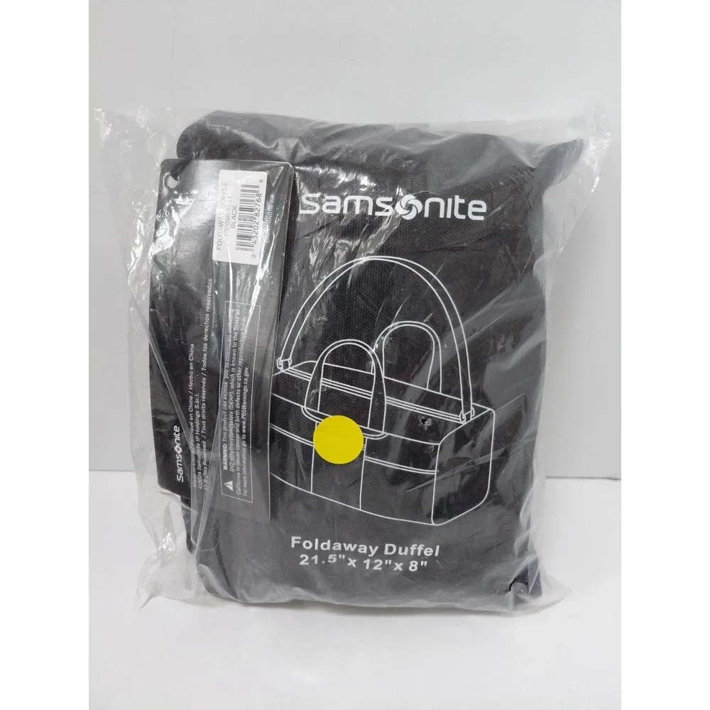 Samsonite Foldaway Duffle Bag Black 21.5 x 12 x 8 in NEW - Picture 3 of 5